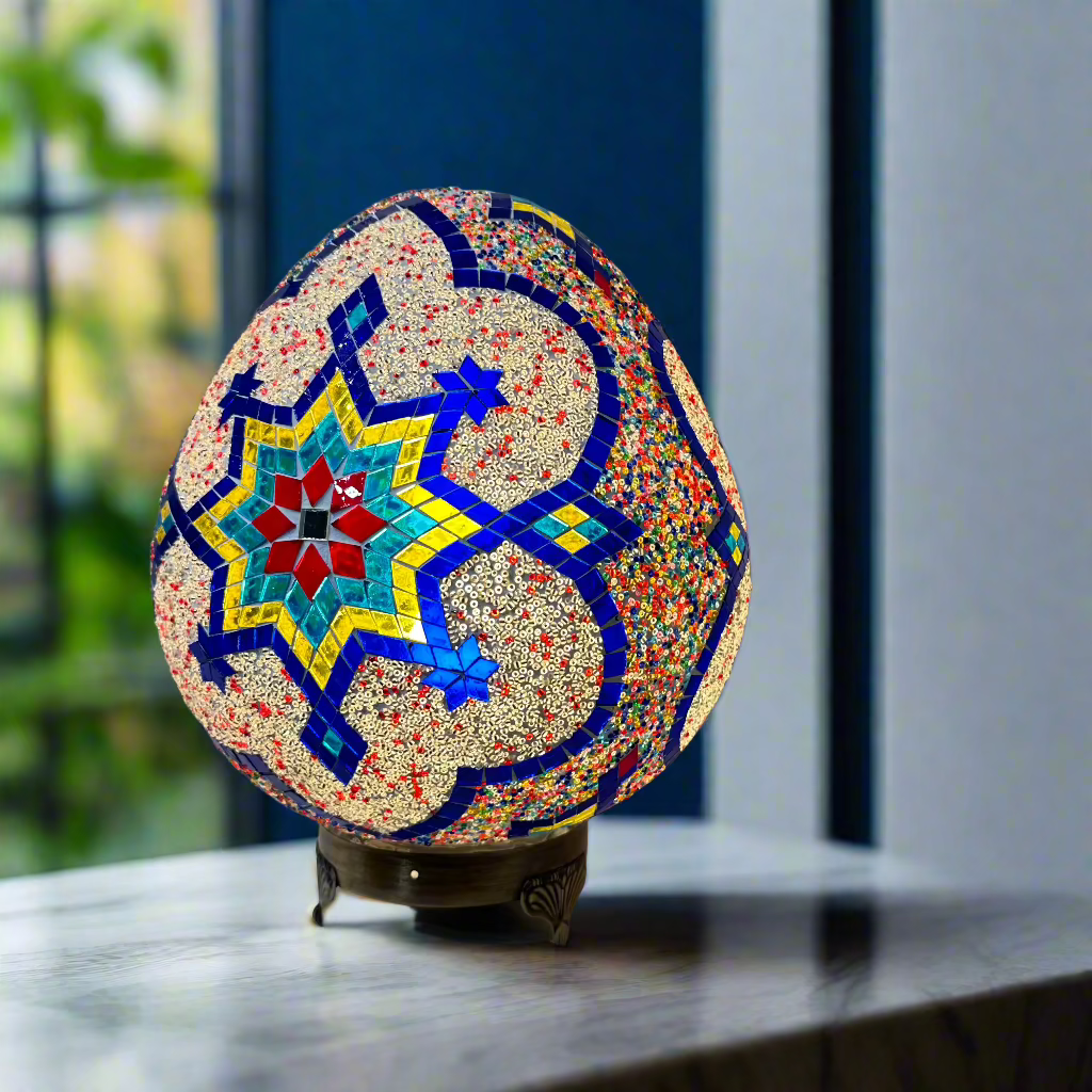 Mosaic Egg Shaped Table Lamp - 30 CM - LUMINA ELIGMA HOME