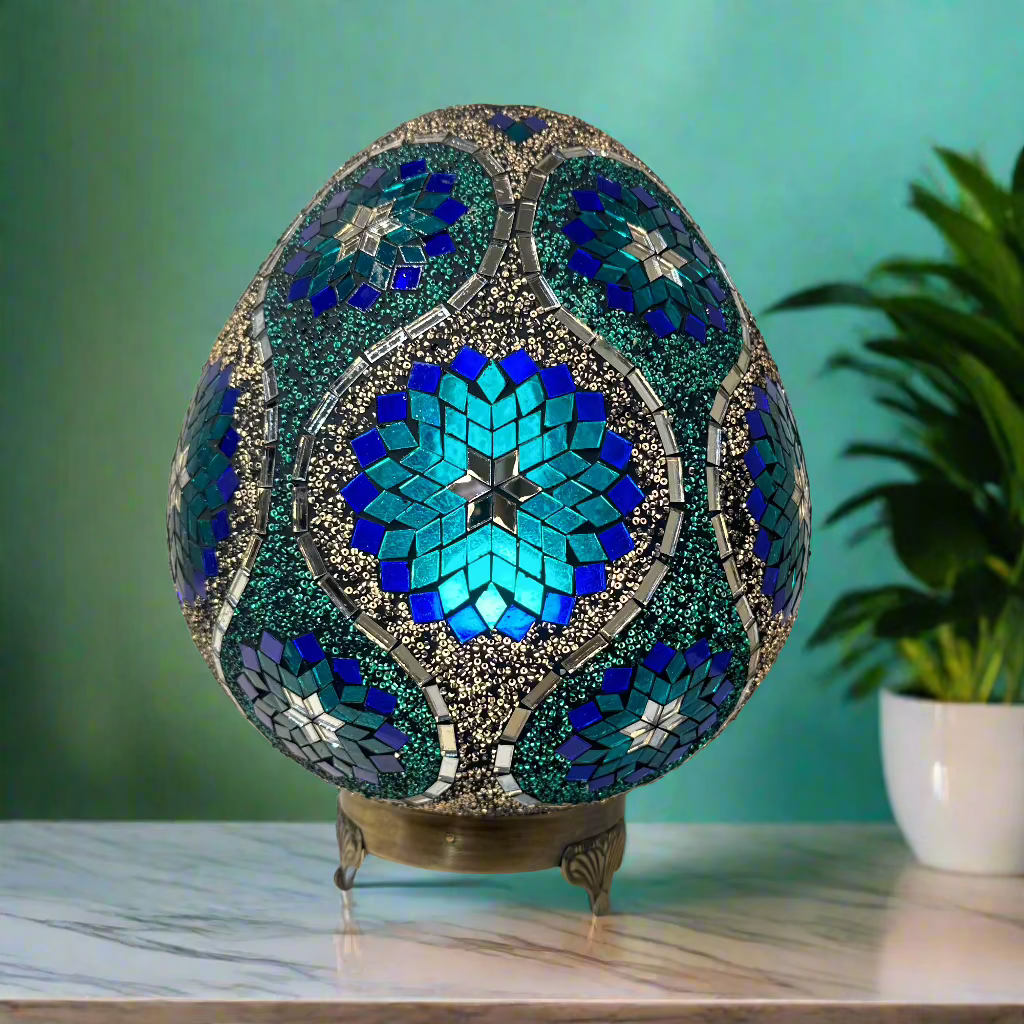 Mosaic Egg Shaped Table Lamp - 30 CM - LUMINA ELIGMA HOME