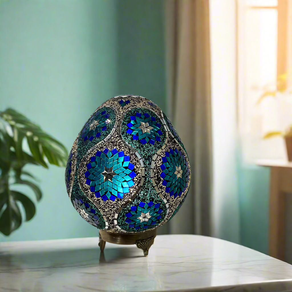 Mosaic Egg Shaped Table Lamp - 30 CM - LUMINA ELIGMA HOME
