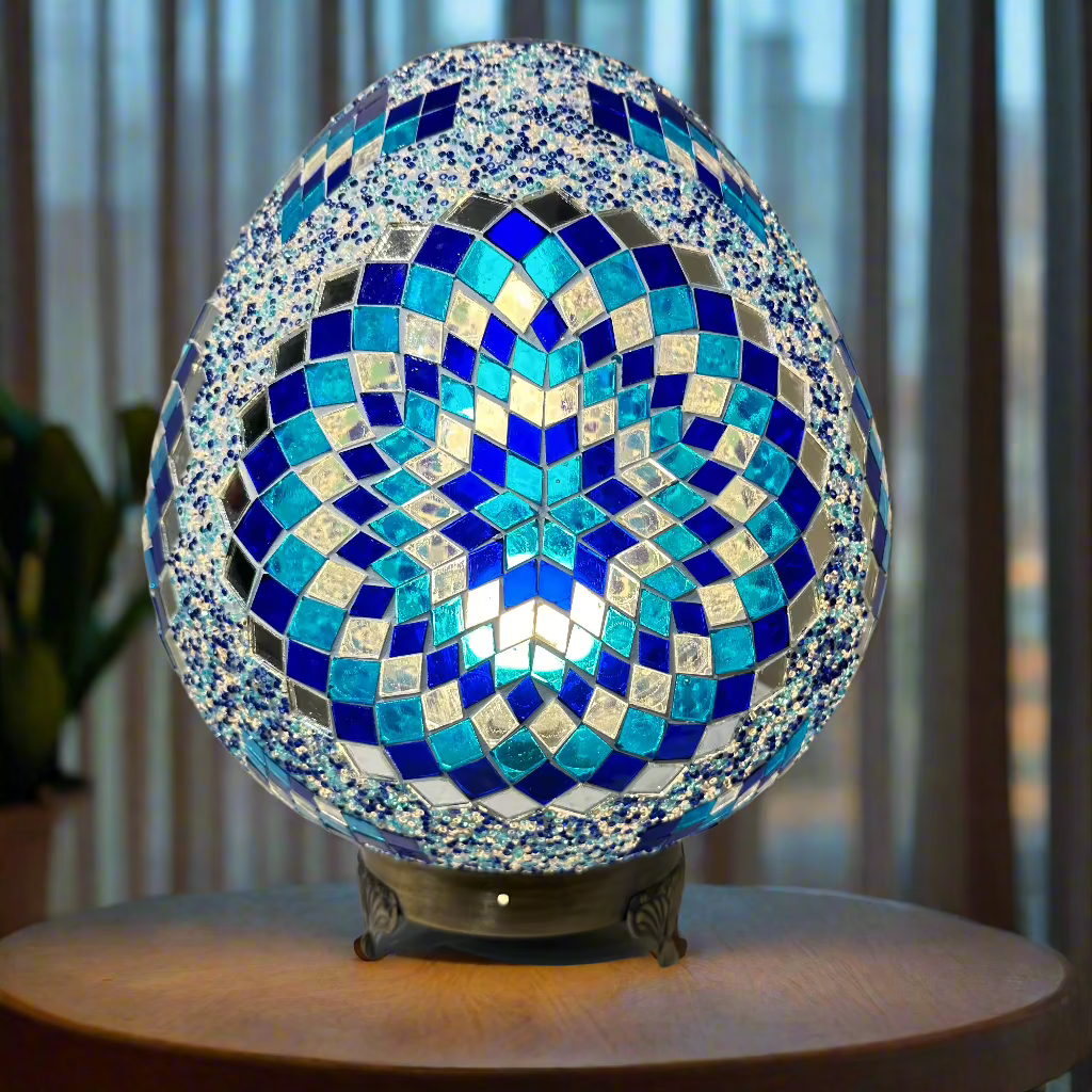 Mosaic Egg Shaped Table Lamp - 30 CM - LUMINA ELIGMA HOME