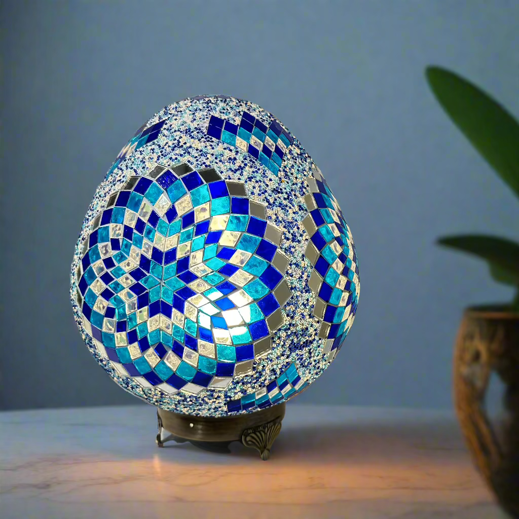 Mosaic Egg Shaped Table Lamp - 30 CM - LUMINA ELIGMA HOME