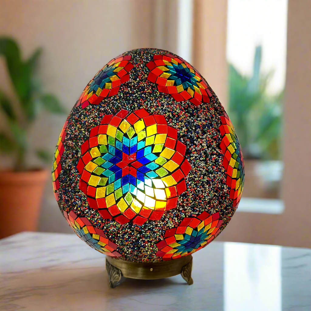 Mosaic Egg Shaped Table Lamp - 30 CM - LUMINA ELIGMA HOME