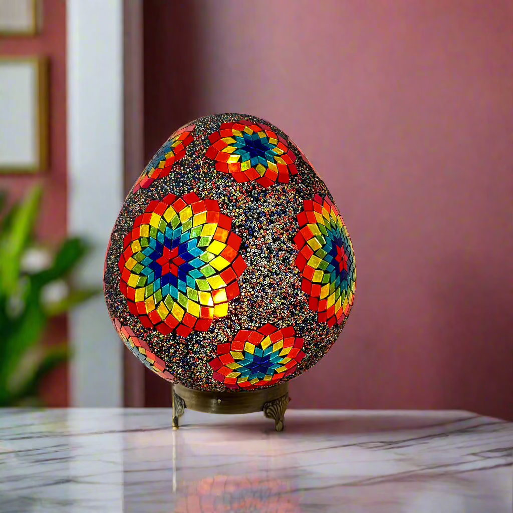Mosaic Egg Shaped Table Lamp - 30 CM - LUMINA ELIGMA HOME