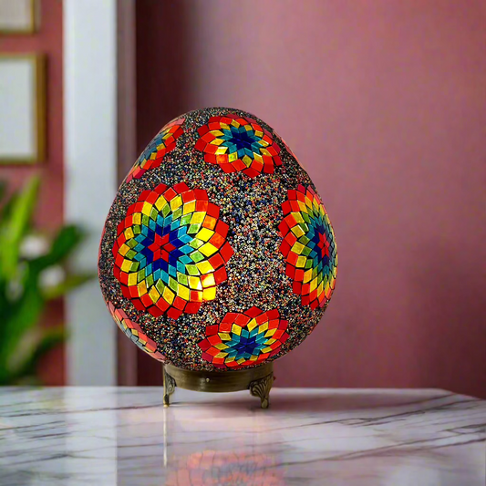 Mosaic Egg Shaped Table Lamp - 30 CM - LUMINA ELIGMA HOME