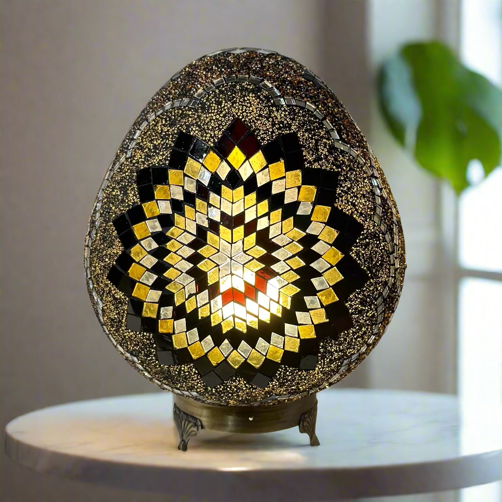 Mosaic Egg Shaped Table Lamp - 30 CM - LUMINA ELIGMA HOME
