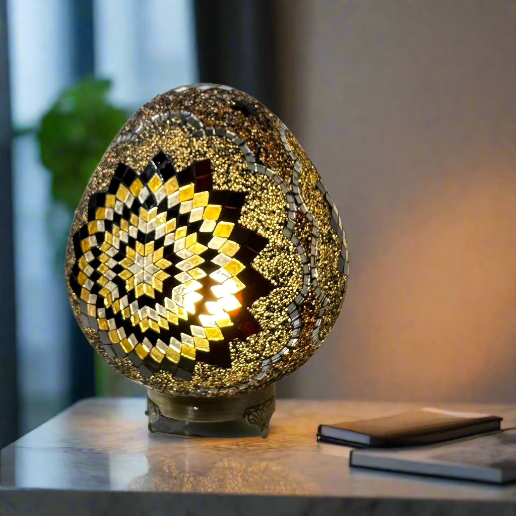Mosaic Egg Shaped Table Lamp - 30 CM - LUMINA ELIGMA HOME