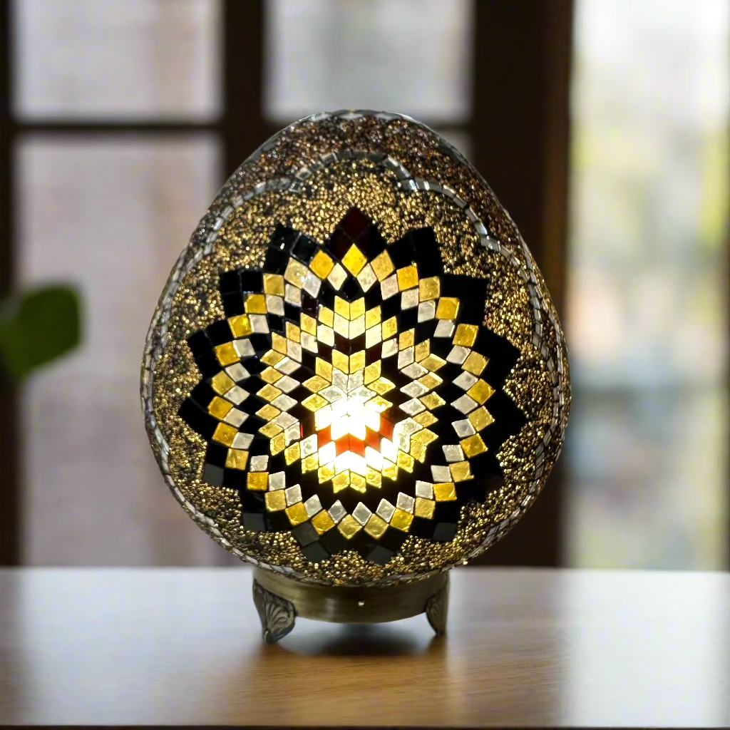 Mosaic Egg Shaped Table Lamp - 30 CM - LUMINA ELIGMA HOME