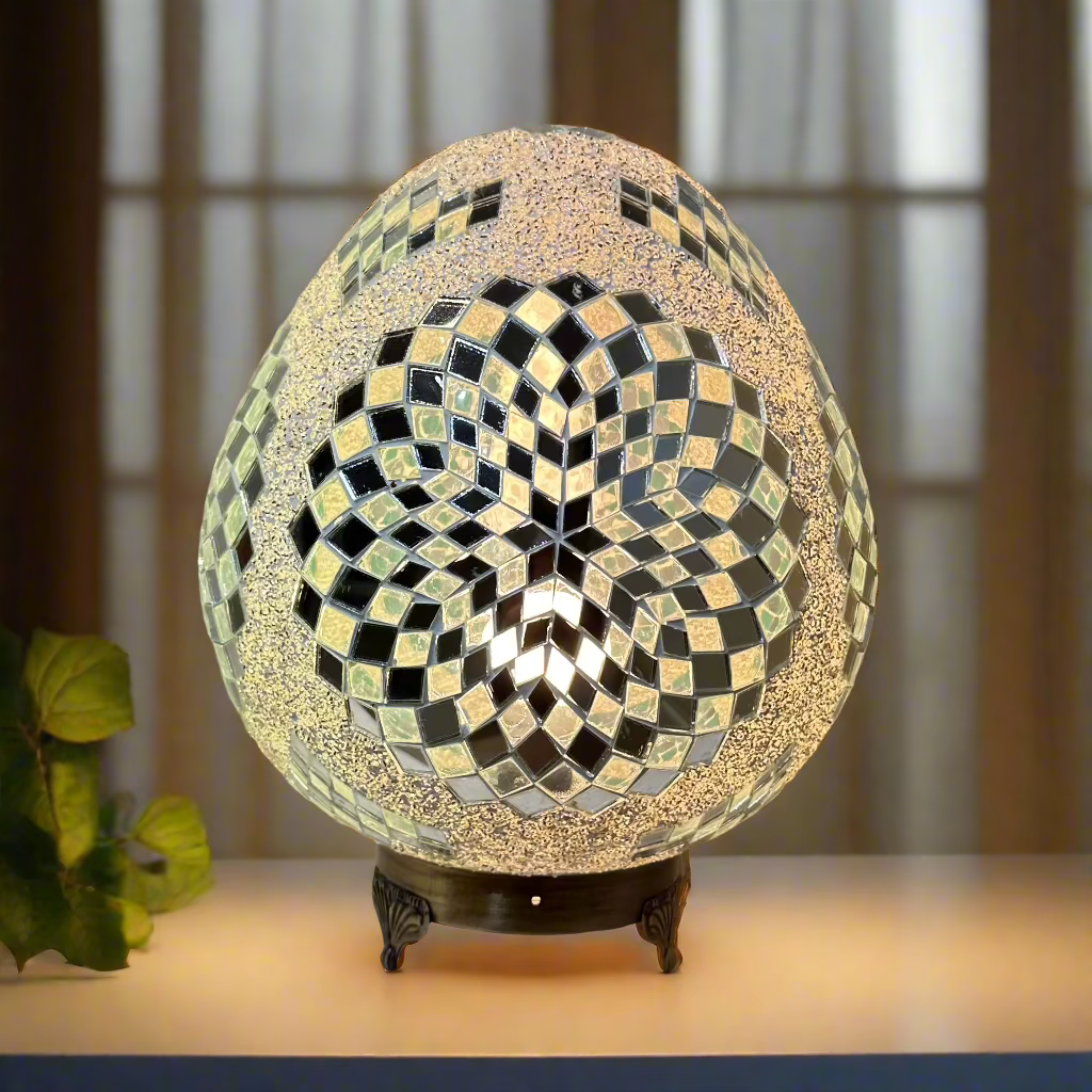 Mosaic Egg Shaped Table Lamp - 30 CM - LUMINA ELIGMA HOME