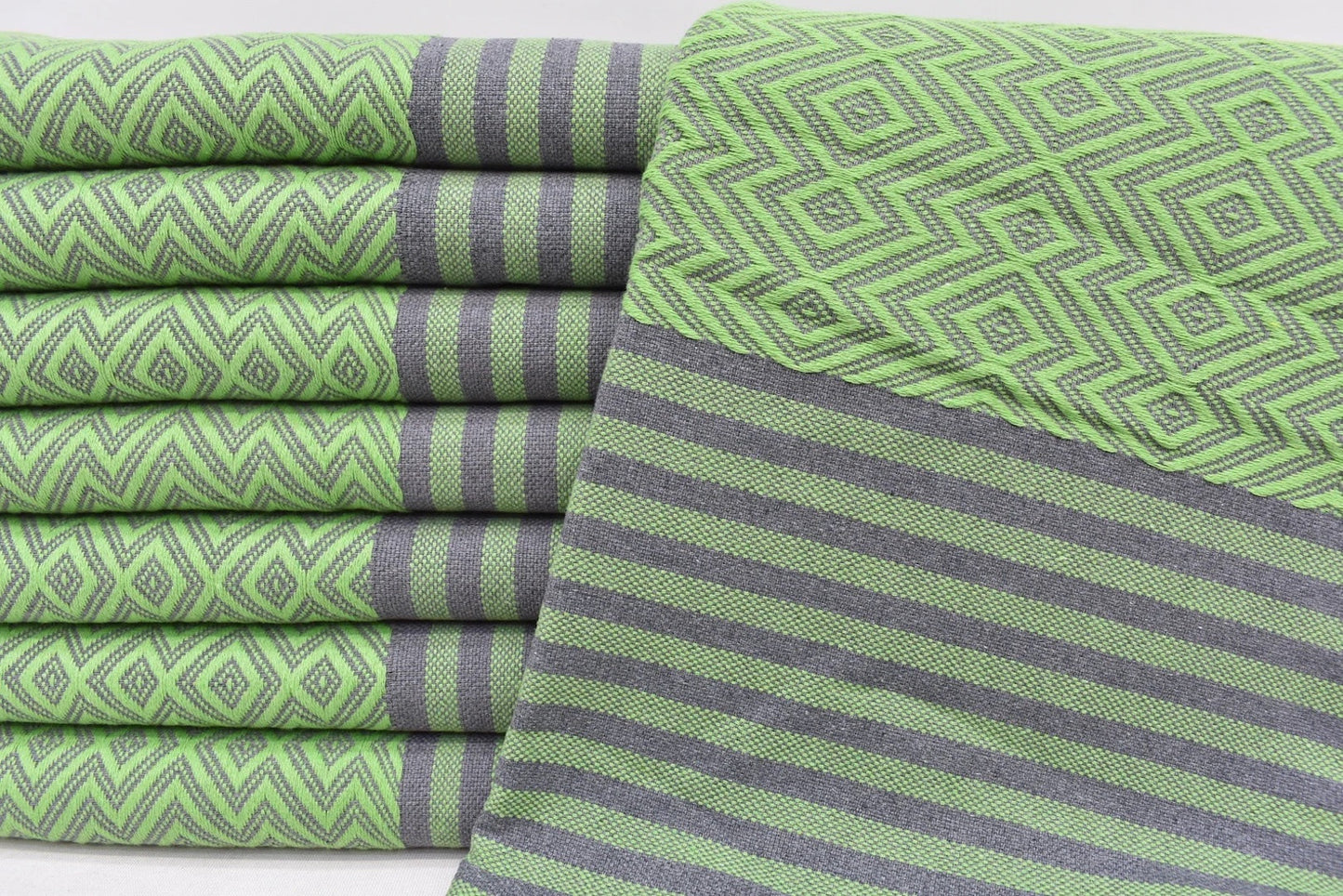 Diamond Gray Turkish Cotton Towel Handmade - 180 CM x 100 CM
