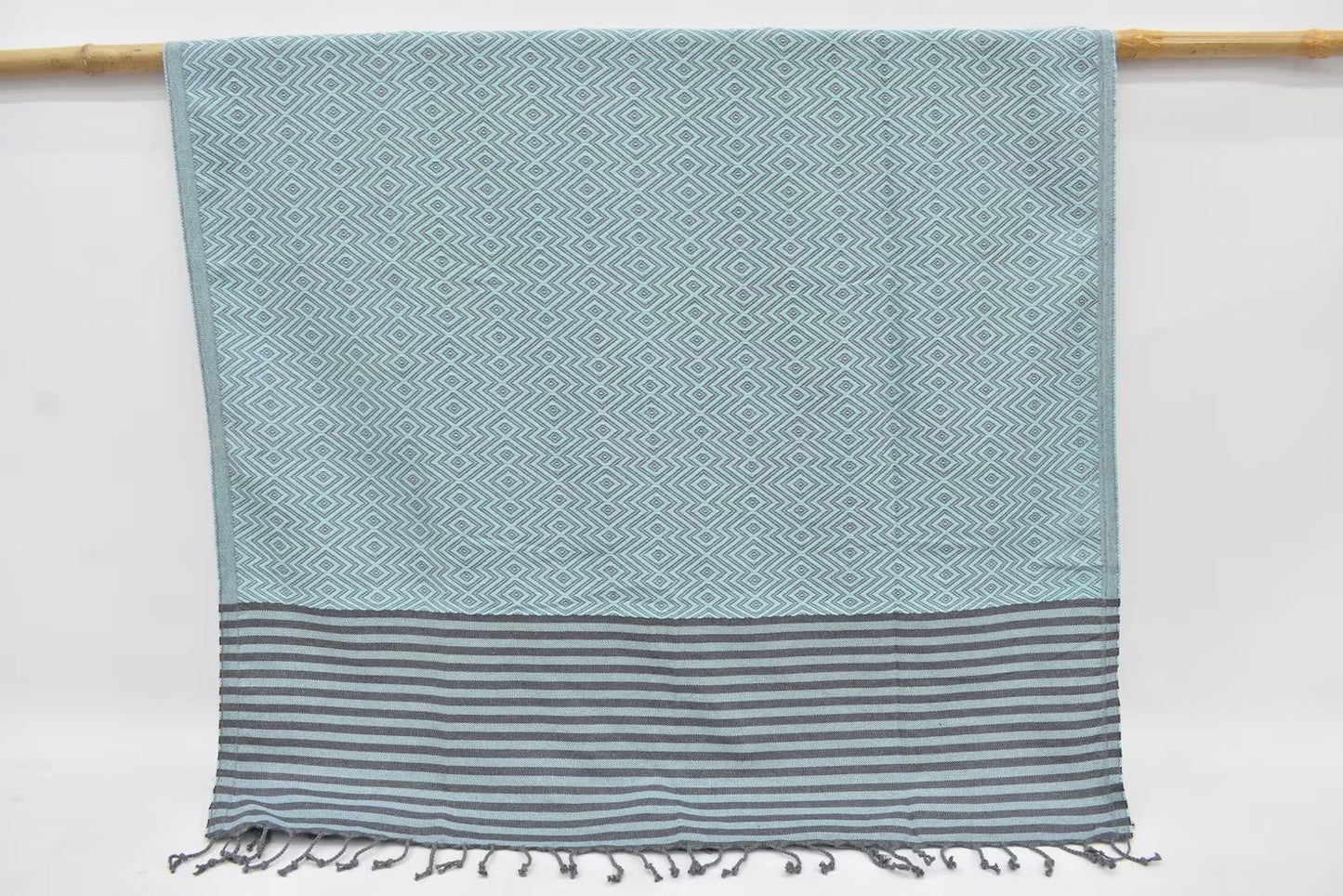 Diamond Gray Turkish Cotton Towel Handmade - 180 CM x 100 CM