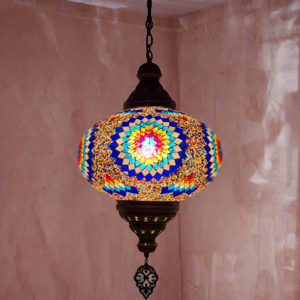 XLarge Ceiling Lamp Turkish Mosaic Glass - LUMINA ELIGMA HOME