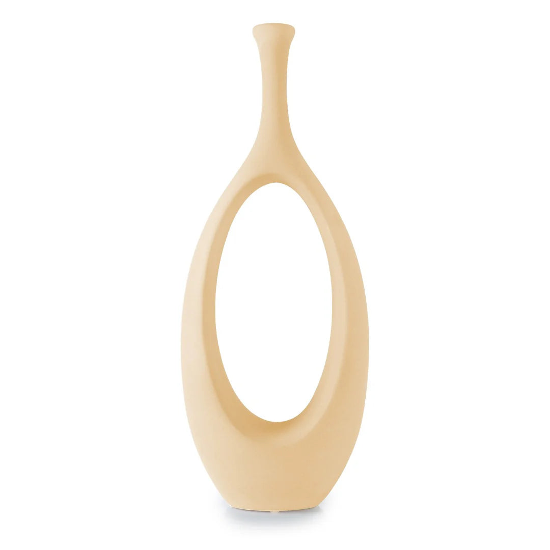 Troy Big Hollowed Vase - Textured Ceramic - LUMINA ELIGMA HOME