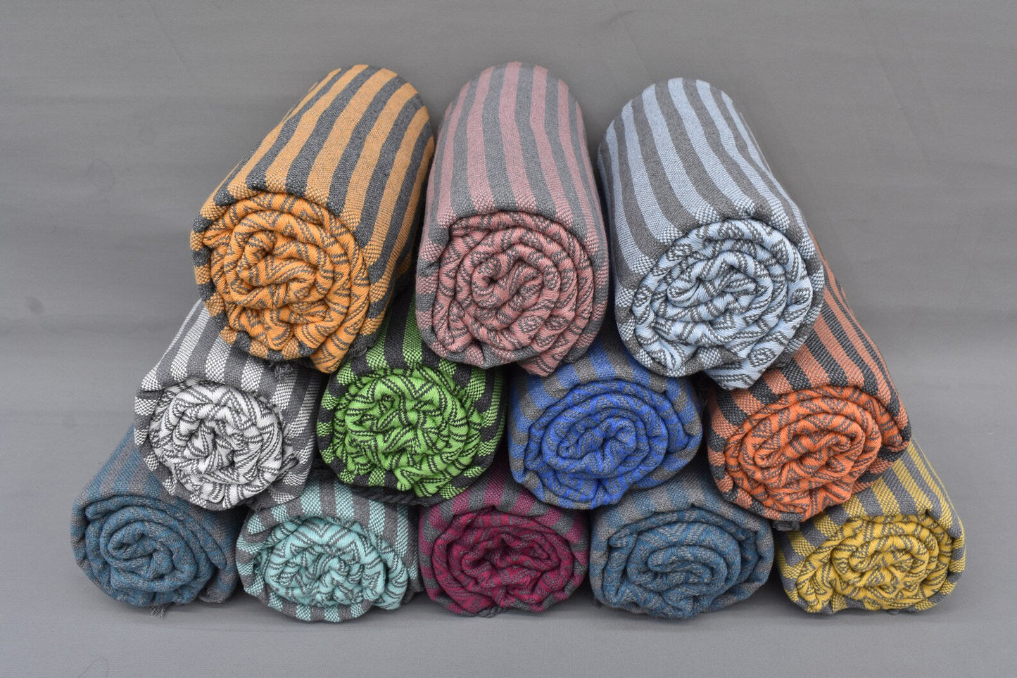 Diamond Gray Turkish Cotton Towel Handmade - 180 CM x 100 CM