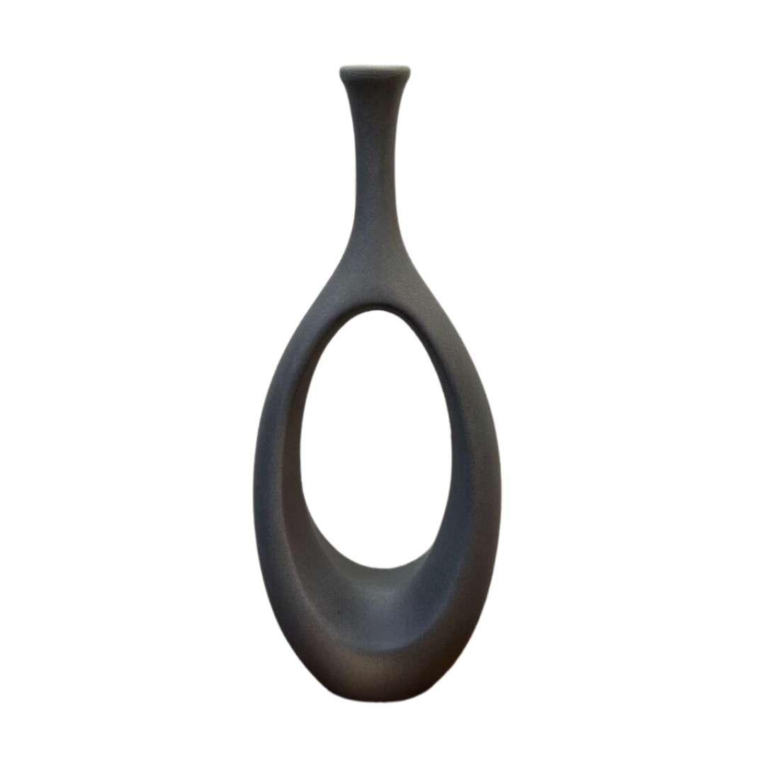 Troy Big Hollowed Vase - Textured Ceramic - LUMINA ELIGMA HOME
