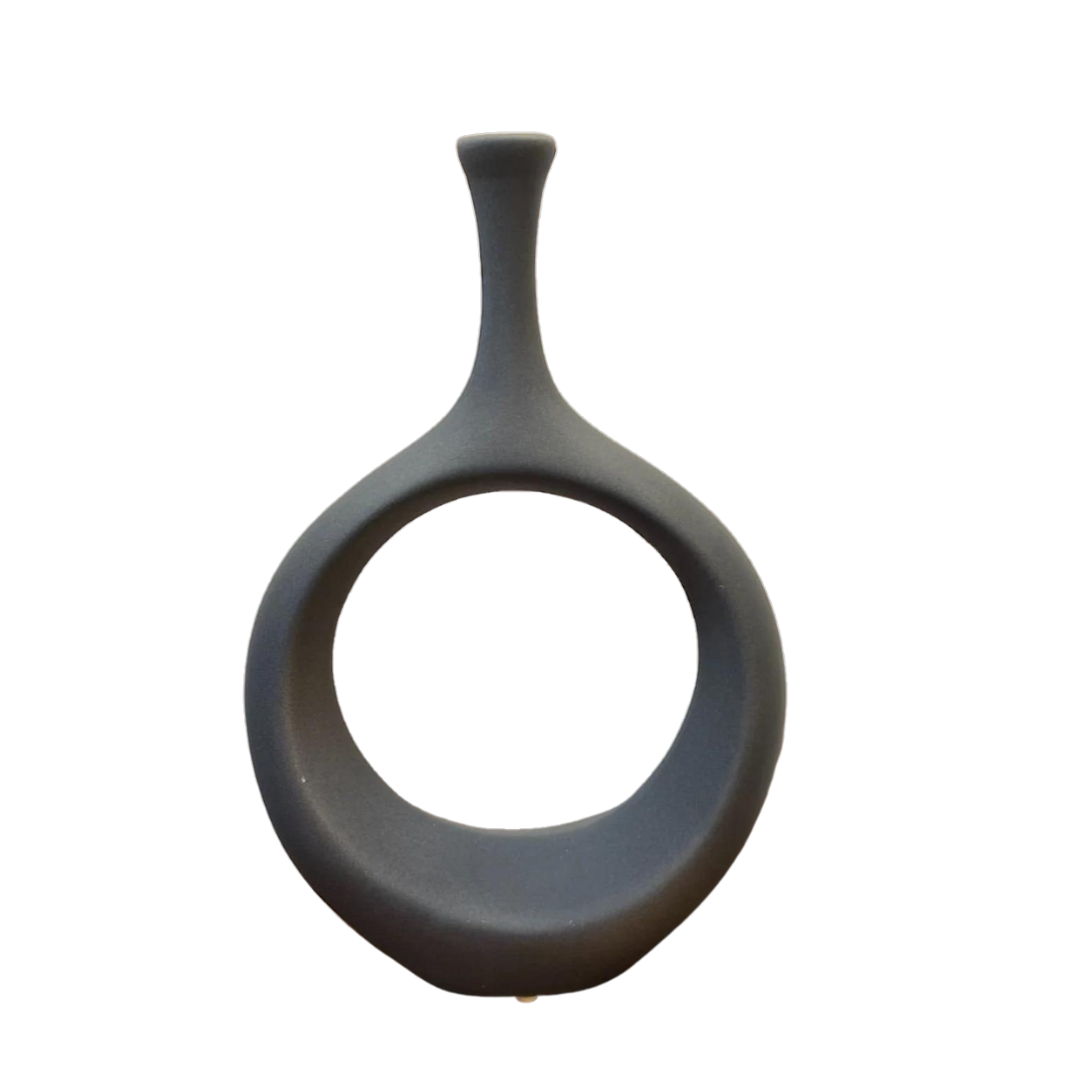 Hitit Big Hollowed Vase - Textured Ceramic - LUMINA ELIGMA HOME