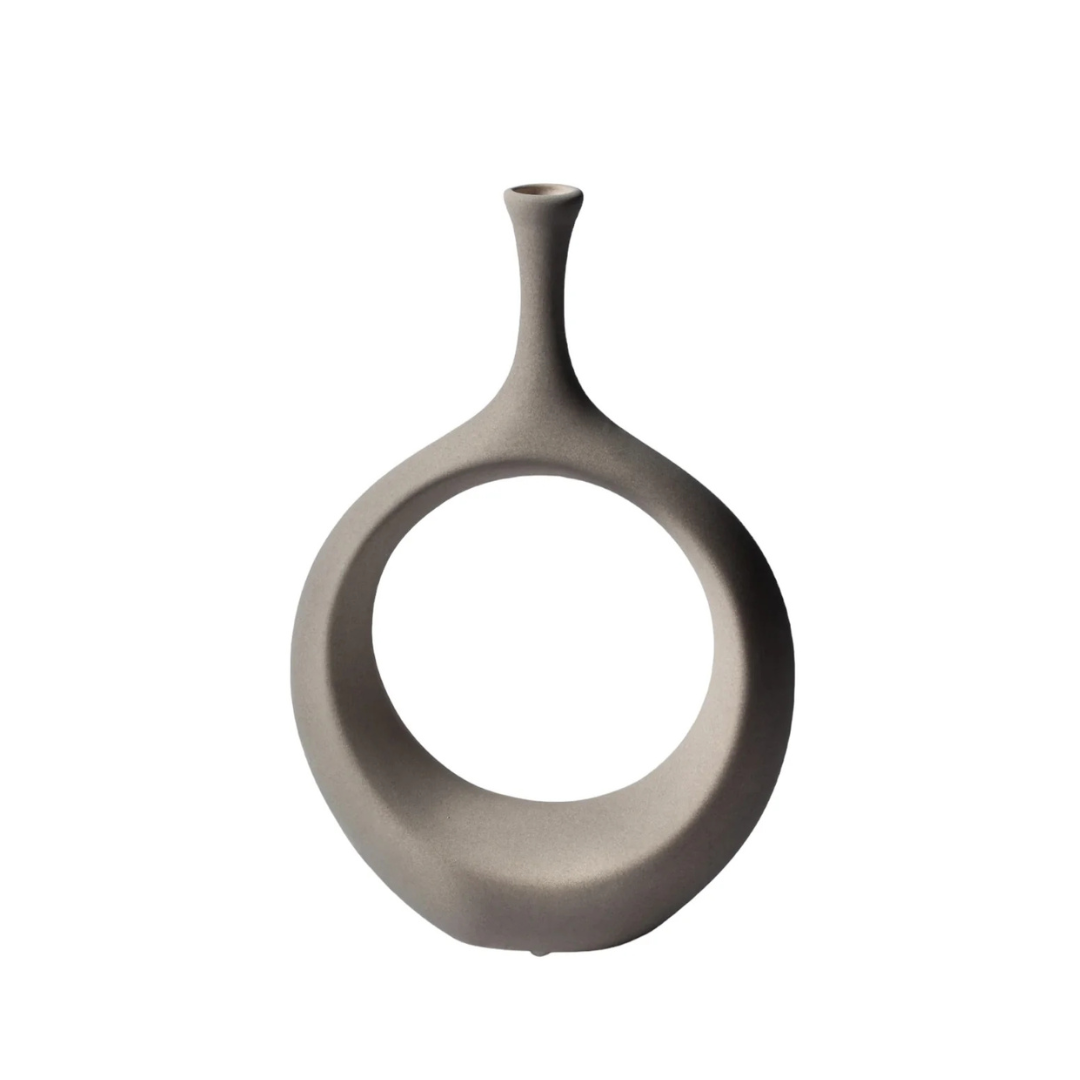 Hitit Big Hollowed Vase - Textured Ceramic - LUMINA ELIGMA HOME