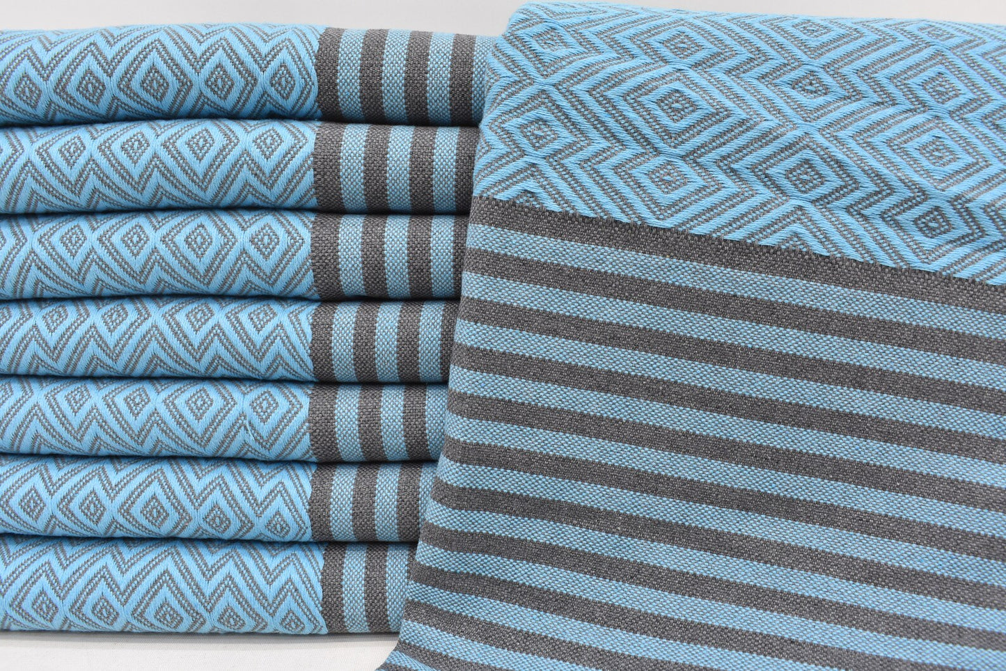 Diamond Gray Turkish Cotton Towel Handmade - 180 CM x 100 CM