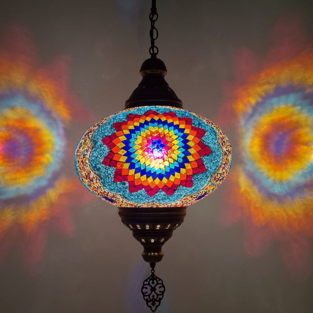 XLarge Ceiling Lamp Turkish Mosaic Glass - LUMINA ELIGMA HOME