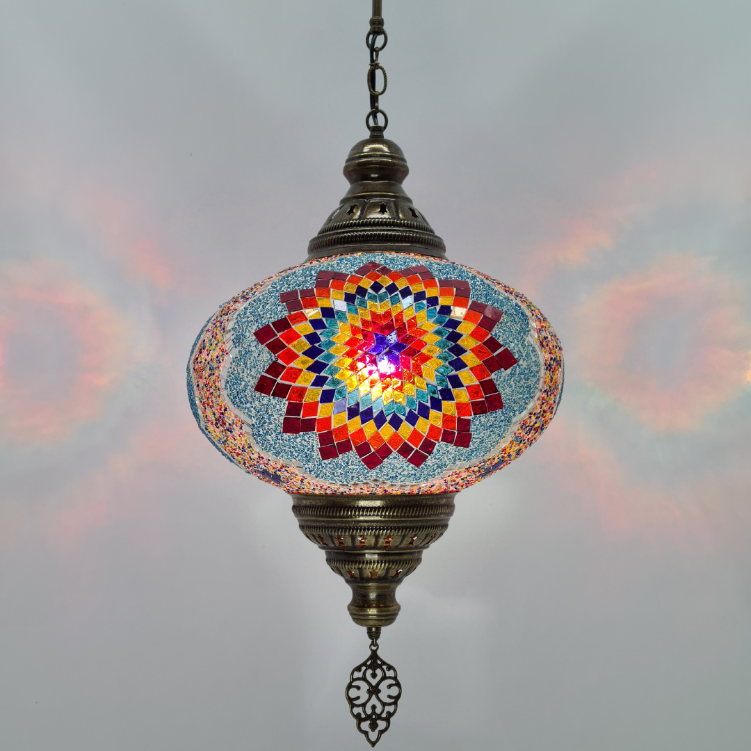 XLarge Ceiling Lamp Turkish Mosaic Glass - LUMINA ELIGMA HOME