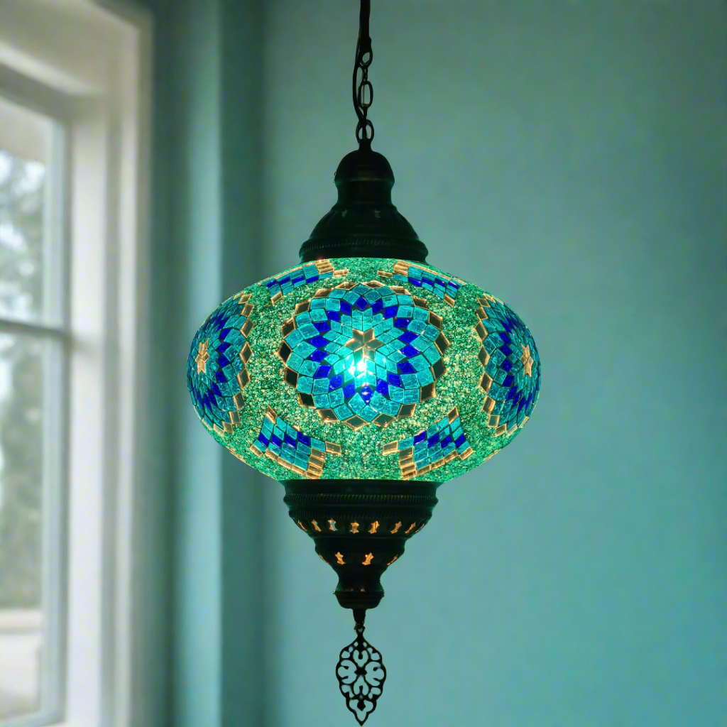 XLarge Ceiling Lamp Turkish Mosaic Glass - LUMINA ELIGMA HOME