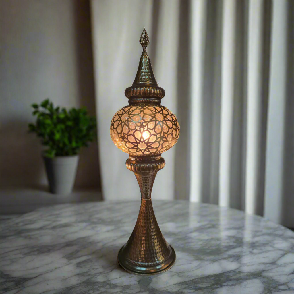 Andalusian Metal & Blown Glass Table Lamp - Globe - LUMINA ELIGMA HOME