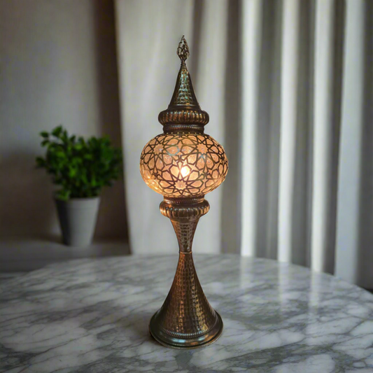 Andalusian Metal & Blown Glass Table Lamp - Globe - LUMINA ELIGMA HOME