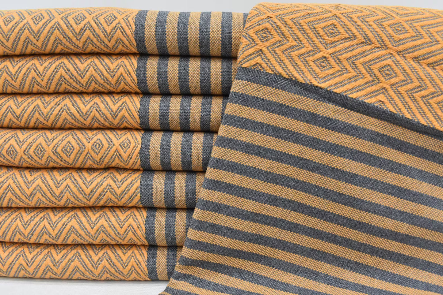 Diamond Gray Turkish Cotton Towel Handmade - 180 CM x 100 CM