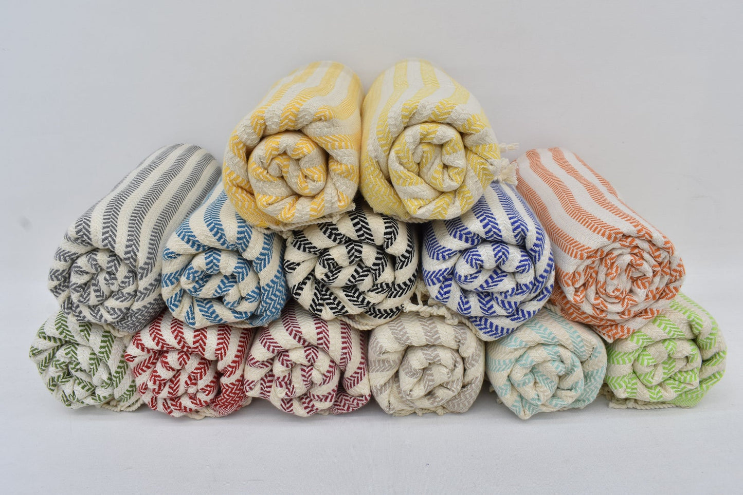 Handmade Chevron Towel Peshtemal Lines Organic Turkish Towel - 175 x 95 CM
