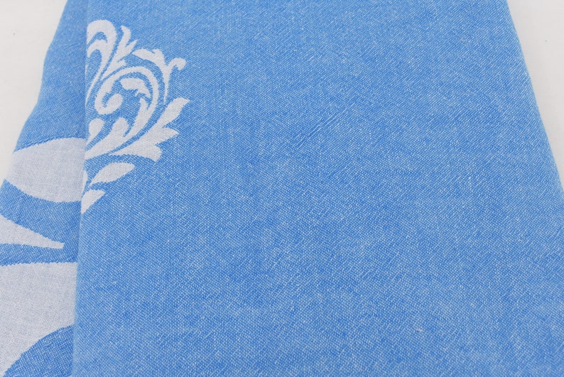 Throw Blanket Turkish Cotton Baroque Blue - 70" X 60"