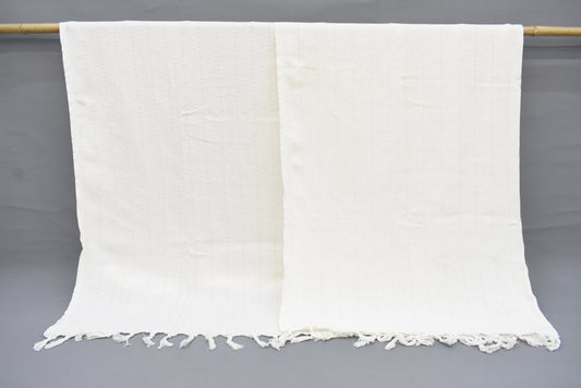 Natural White Blanket Organic Turkish Cotton - 90" X 82"