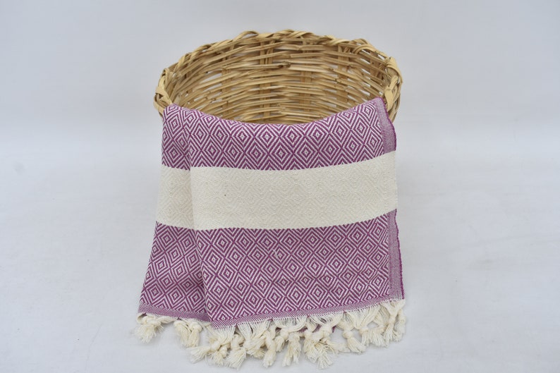 Purple Bath & Hand Towel Diamonds - 70" X 40" - 36" X 20" - LUMINA ELIGMA HOME