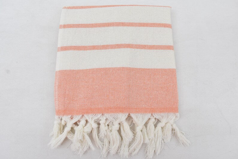 Salmon Hand Towel Organic Turkish Cotton - 36" X 18"