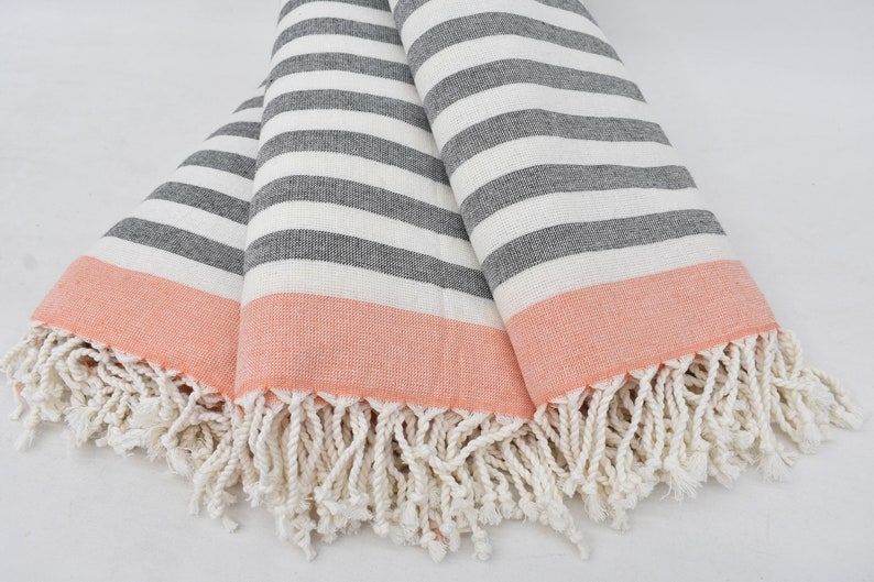 Gray Salmon Terry Bath Towel Organic Turkish Cotton - 63" X 40"