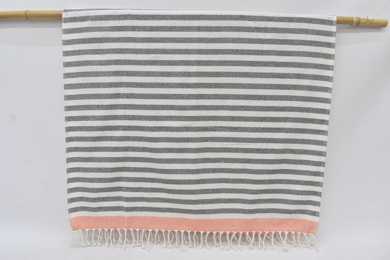 Gray Salmon Terry Bath Towel Organic Turkish Cotton - 63" X 40"