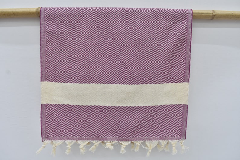Purple Bath & Hand Towel Diamonds - 70" X 40" - 36" X 20" - LUMINA ELIGMA HOME