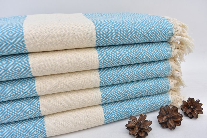 Dark Turquoise Bath & Hand Towel Organic Turkish Cotton - 70" X 40" - 36" X 20" - LUMINA ELIGMA HOME