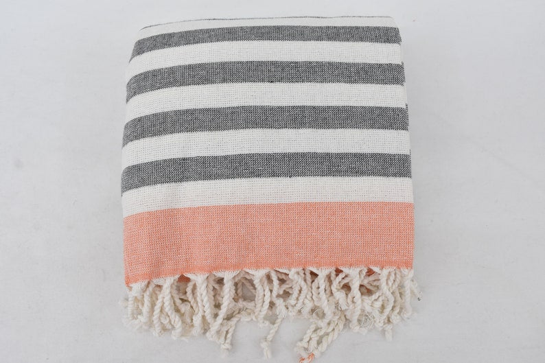 Gray Salmon Terry Bath Towel Organic Turkish Cotton - 63" X 40"