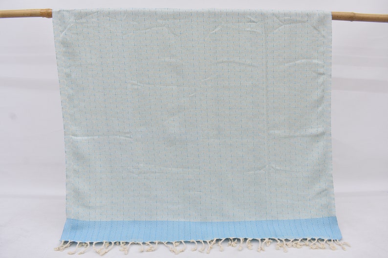 Turquoise Diamonds Handmade Towel Organic Turkish Towel - 70" X 40" - LUMINA ELIGMA HOME