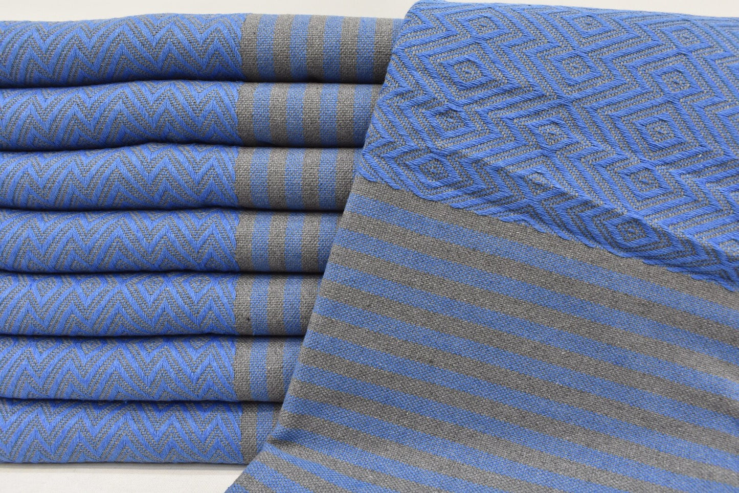 Diamond Gray Turkish Cotton Towel Handmade - 180 CM x 100 CM