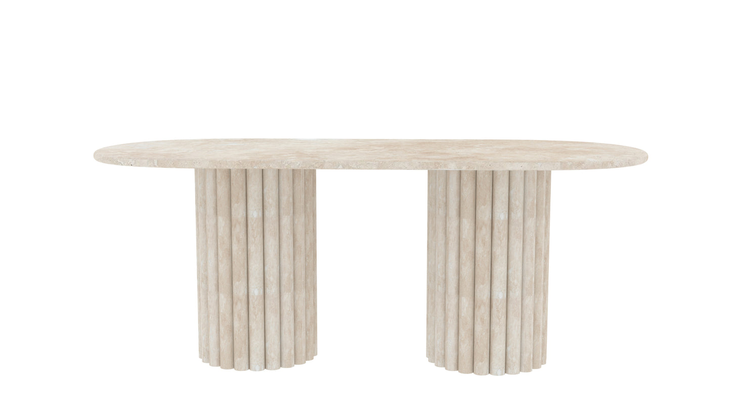Bacchus - Travertine Marble Dining Table - LUMINA ELIGMA HOME