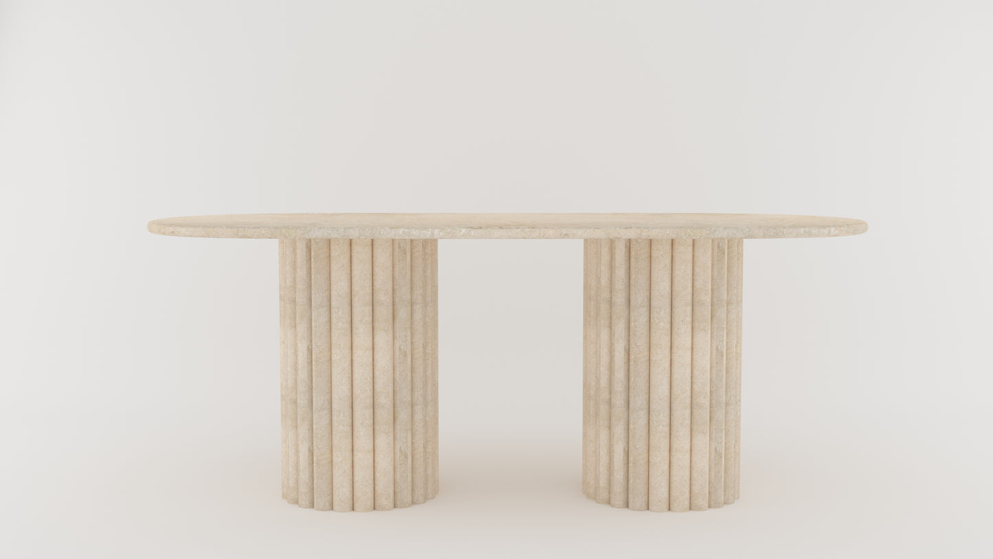 Bacchus - Travertine Marble Dining Table - LUMINA ELIGMA HOME