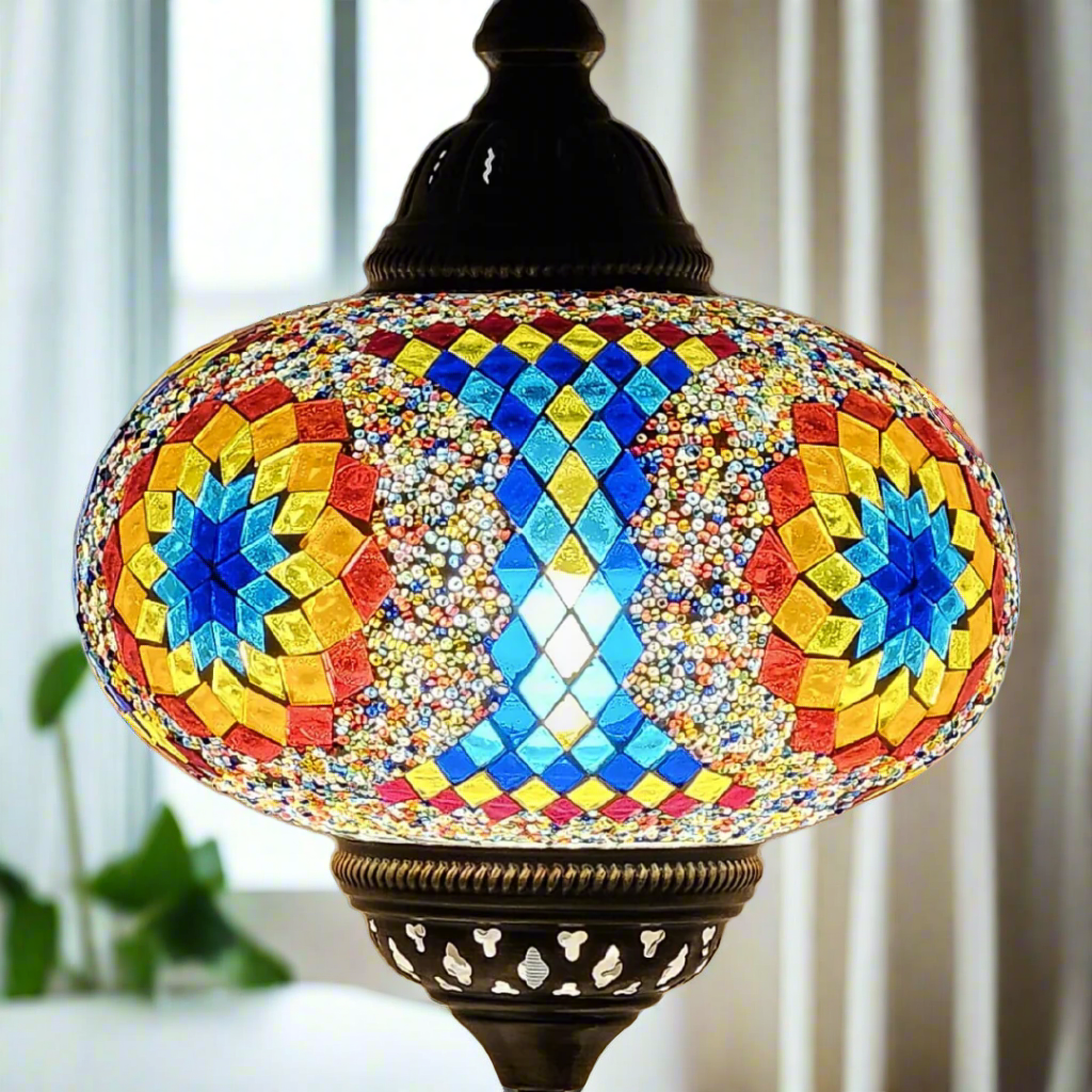 Table Mosaic Turkish Lamp - Large Glass