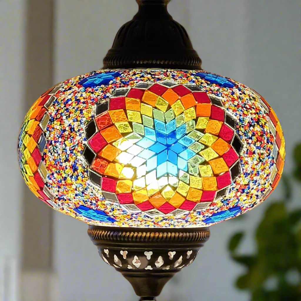 Table Mosaic Turkish Lamp - Large Glass