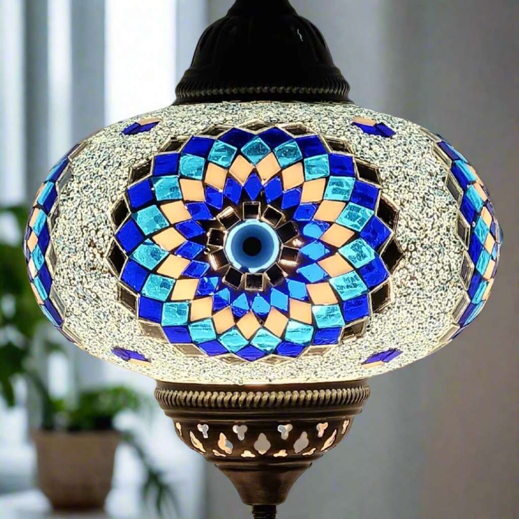 Table Mosaic Turkish Lamp - Large Glass