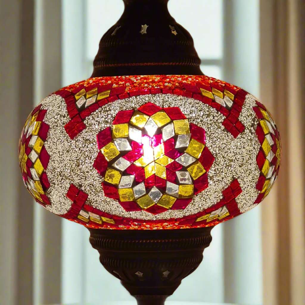 Table Mosaic Turkish Lamp - Large Glass