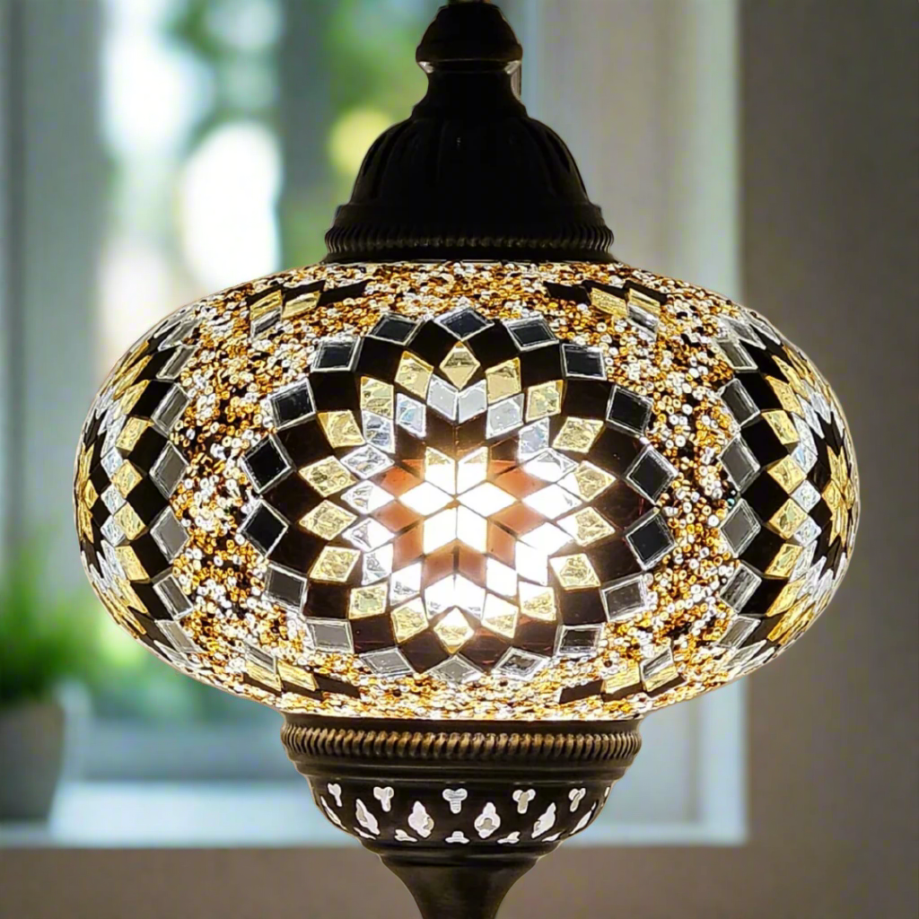 Table Mosaic Turkish Lamp - Large Glass