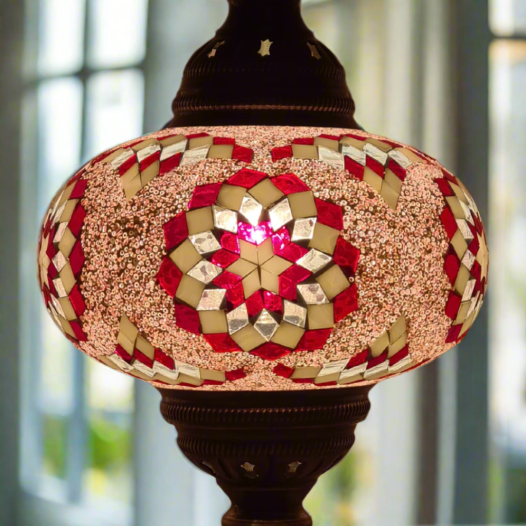 Table Mosaic Turkish Lamp - Large Glass