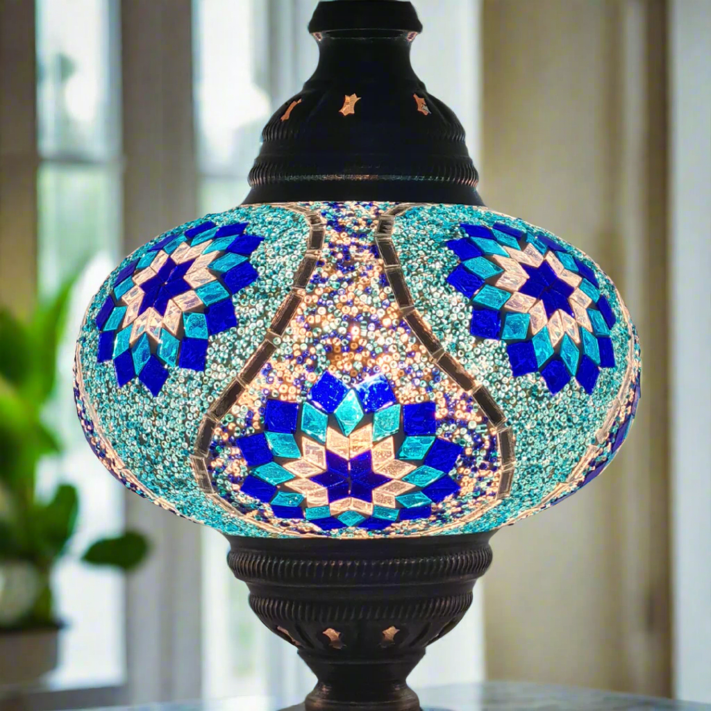 Table Mosaic Turkish Lamp - Large Glass