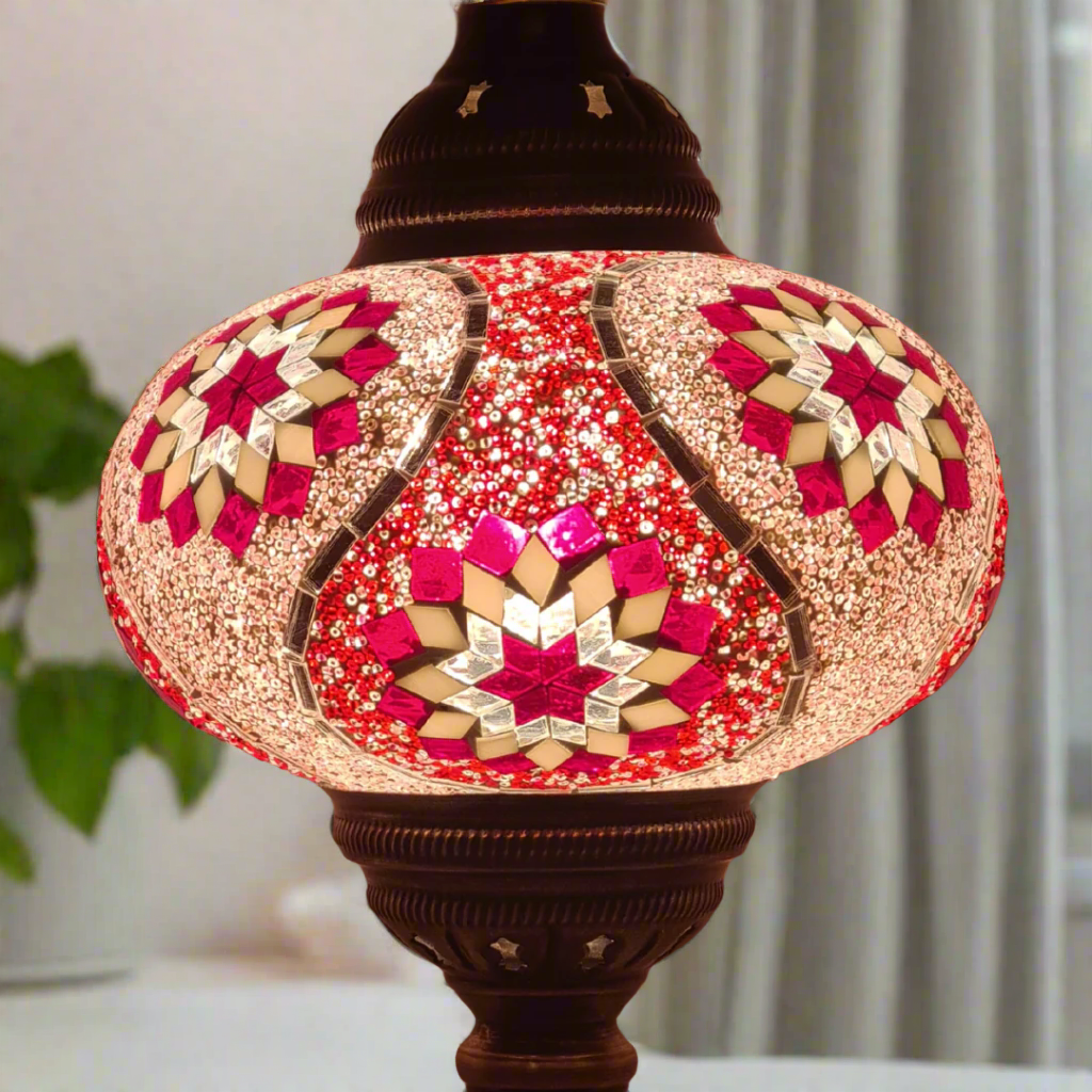 Table Mosaic Turkish Lamp - Large Glass