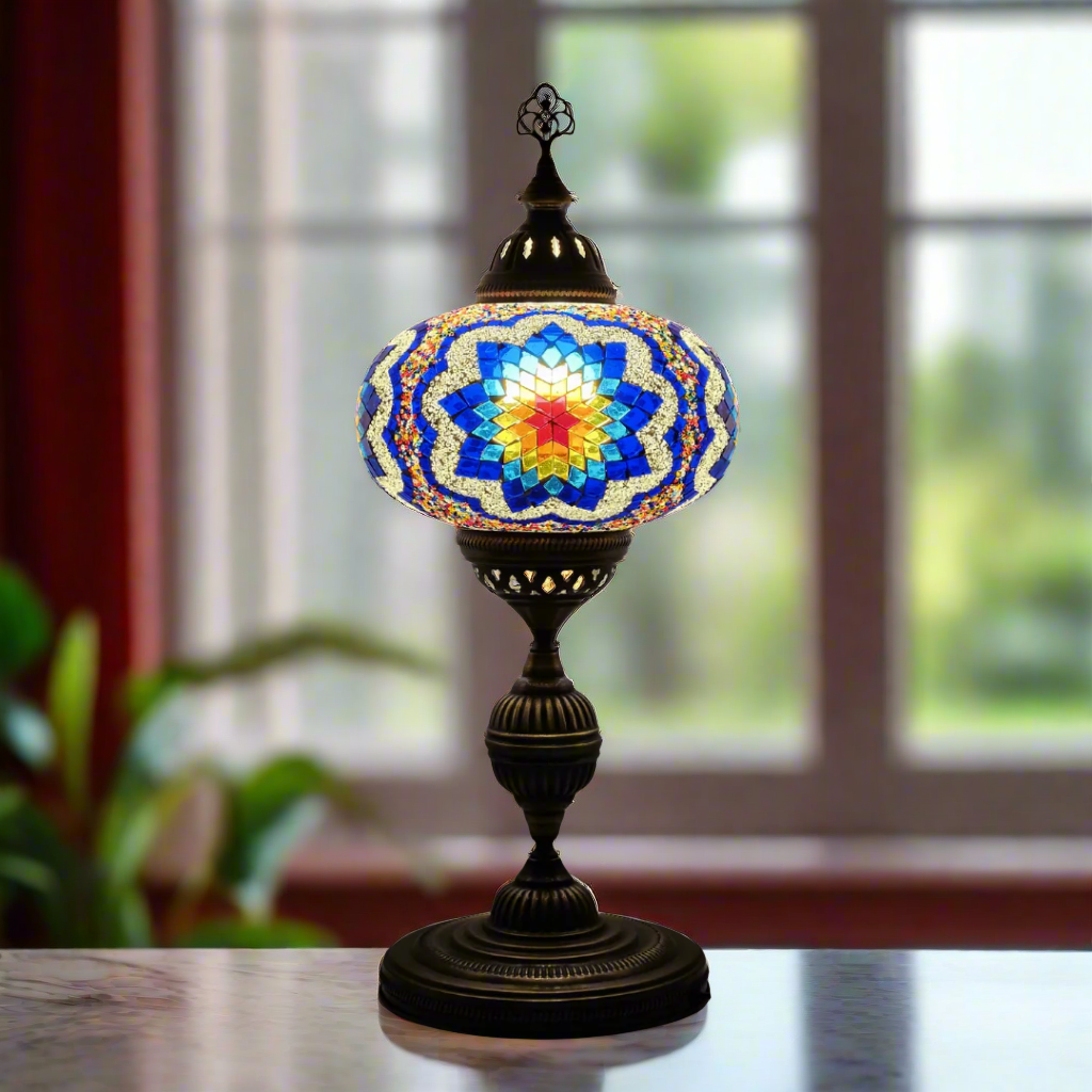 Table Mosaic Turkish Lamp - Large Glass